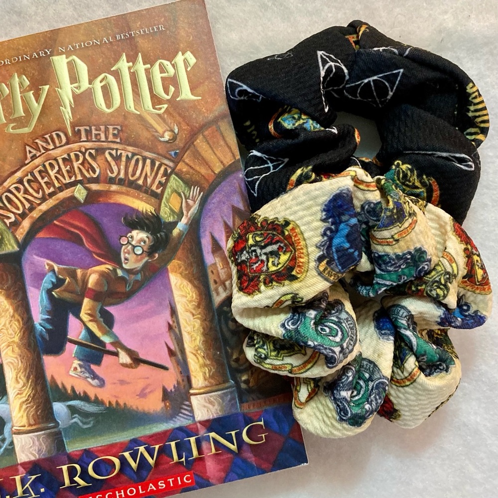 2pc Harry Potter scrunchie set horcrux yellow